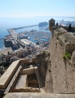 View from castle overlooking Alicante and our ship in the distance