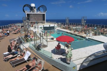 Panorama deck at sea