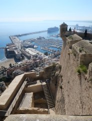 View from castle overlooking Alicante and our ship in the distance