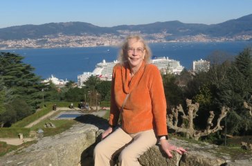 Vigo: overlooking our ship from the castle on the hill