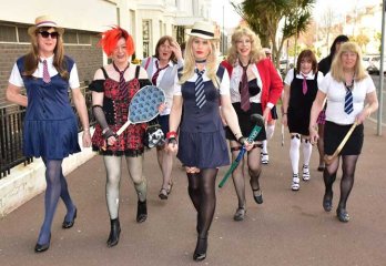 St.Trinians Girls stride out, Photo by Sophie Tagg