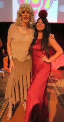 with one of the performers during the interval